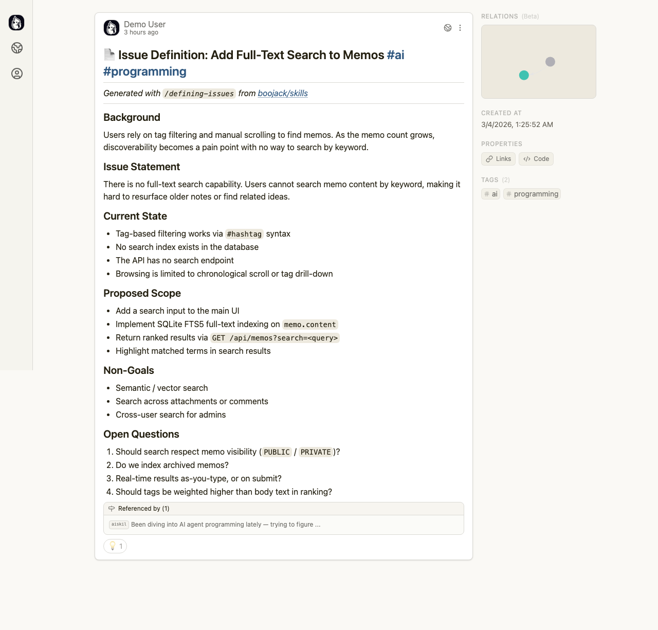 Markdown-Formatted Memo